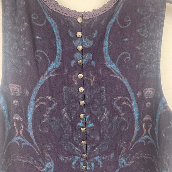 Free People Maribelle Mini Dress Womens Medium Blue Embroidered Sheer Neckline - Picture 4 of 10